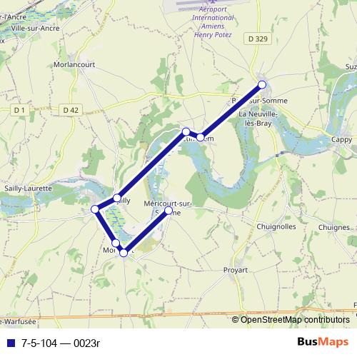 7-5-104 bus Line Map