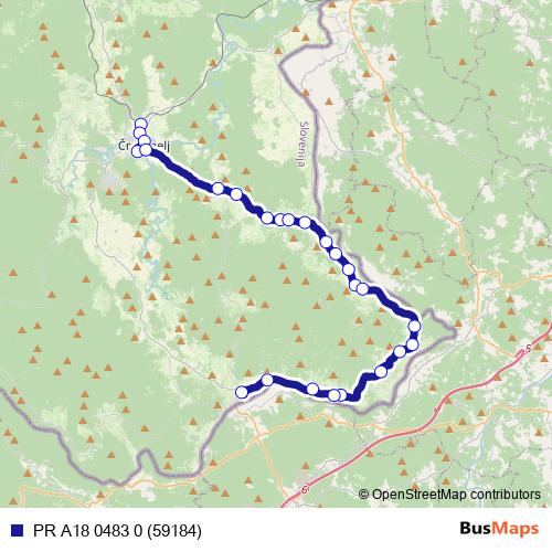 PR A18 0483 0 (59184) bus Line Map
