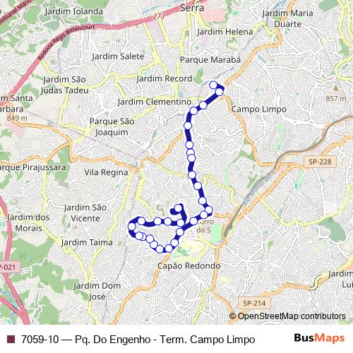 7059-10 bus Line Map
