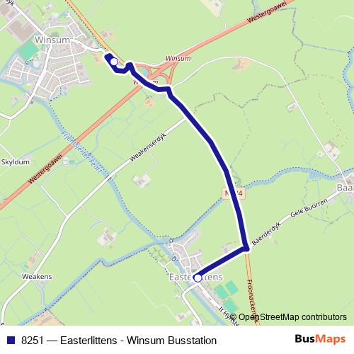 8251 bus Line Map