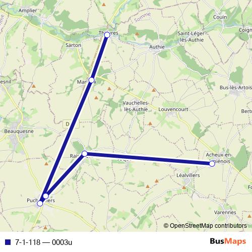 7-1-118 bus Line Map