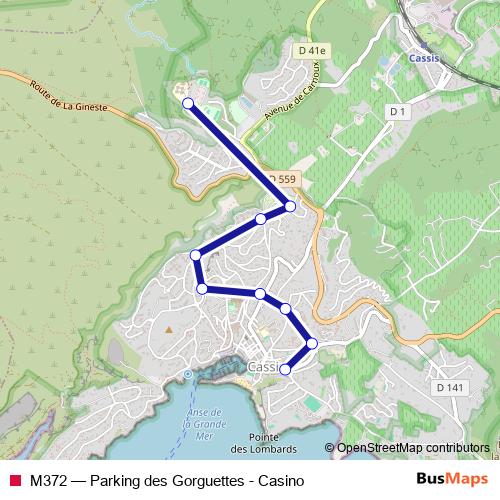 M372 bus Line Map