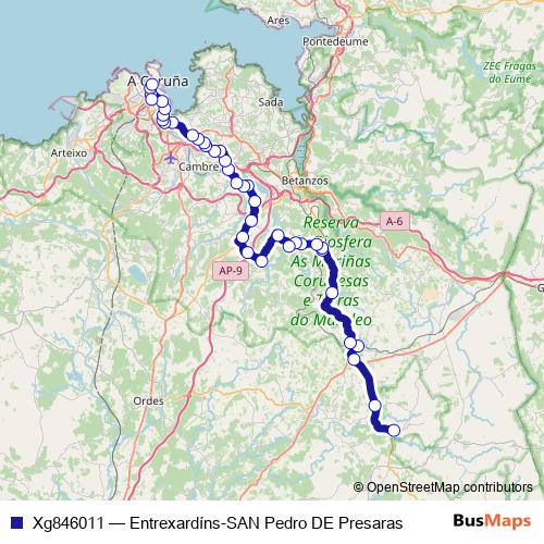 Xg846011 bus Line Map