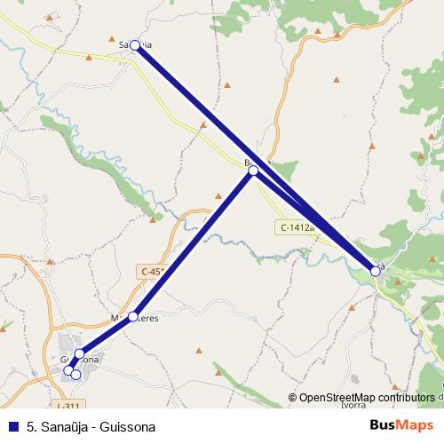 5. Sanaüja - Guissona bus Line Map