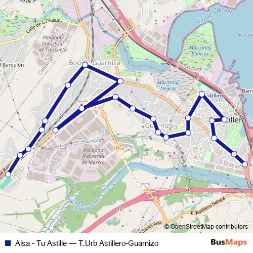 Alsa - Tu Astille bus Line Map