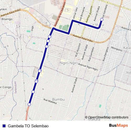 Gambela TO Selembao bus Line Map