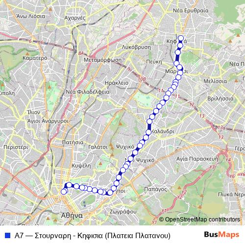 Α7 bus Line Map