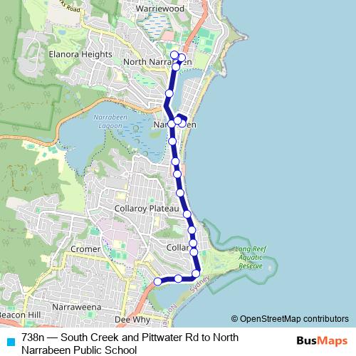 738n bus Line Map