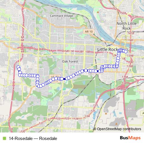 14-Rosedale bus Line Map