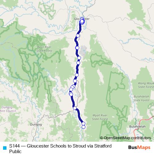 S144 bus Line Map