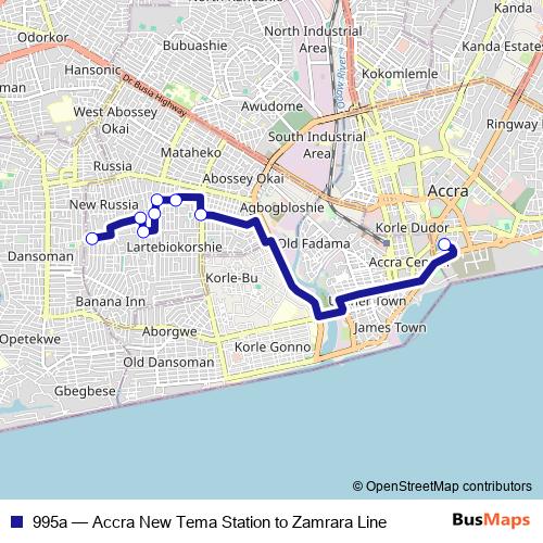 995a bus Line Map