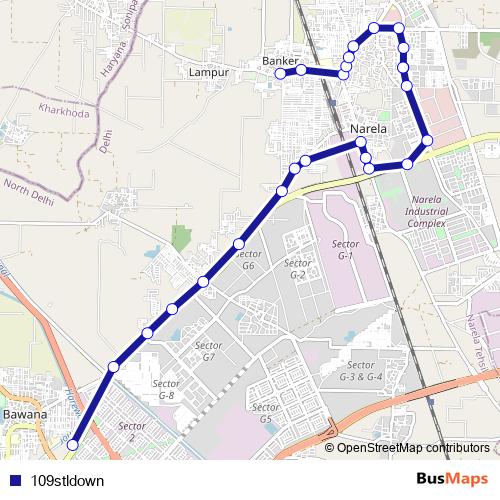 109stldown bus Line Map
