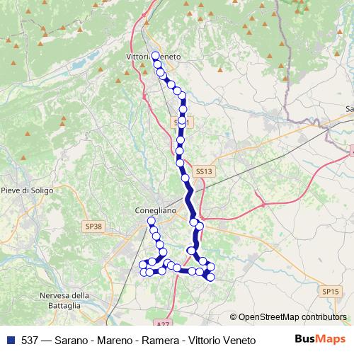 537 bus Line Map