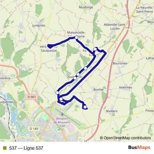 537 bus Line Map