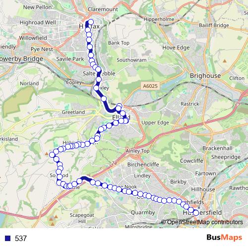 537 bus Line Map