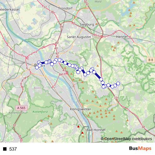 537 bus Line Map