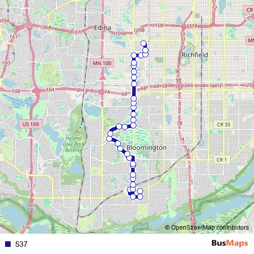 537 bus Line Map