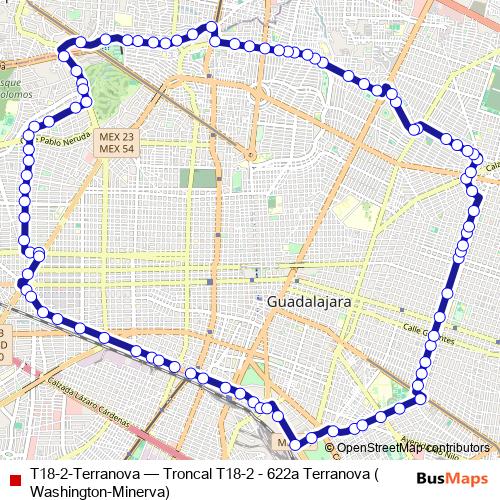 T18-2-Terranova bus Line Map