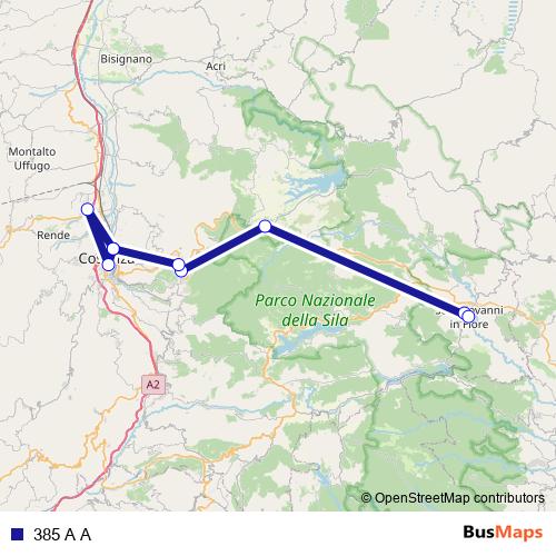 385 A A bus Line Map