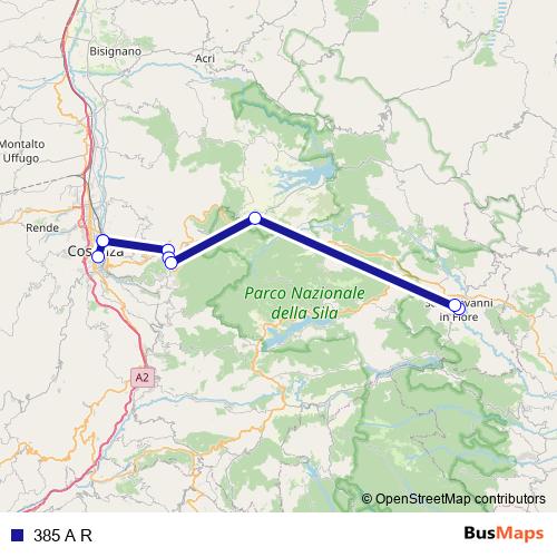 385 A R bus Line Map