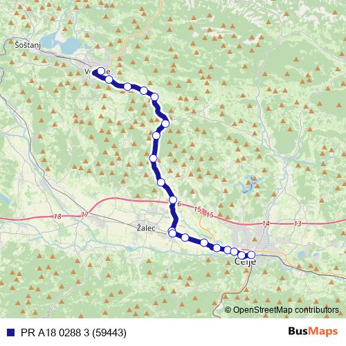 PR A18 0288 3 (59443) bus Line Map