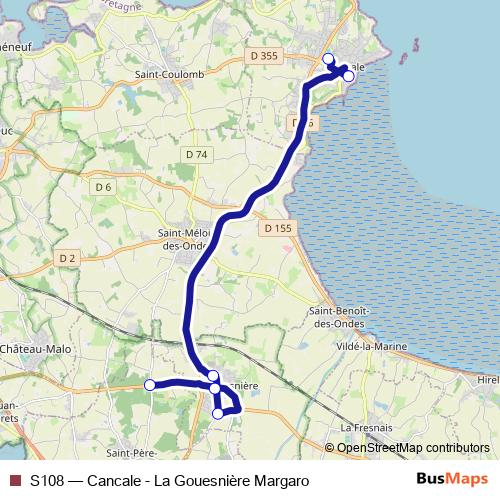 S108 bus Line Map