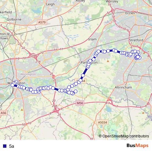 5a bus Line Map