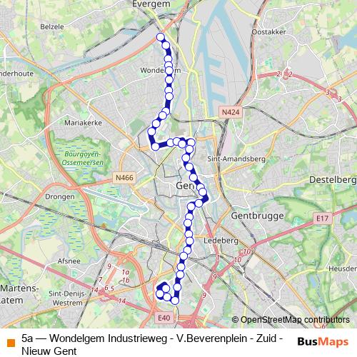 5a bus Line Map