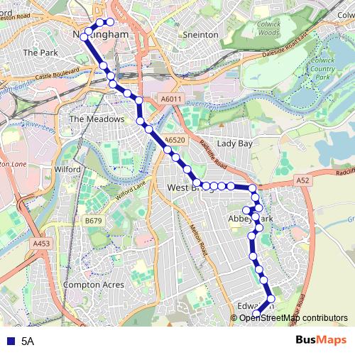 5A bus Line Map