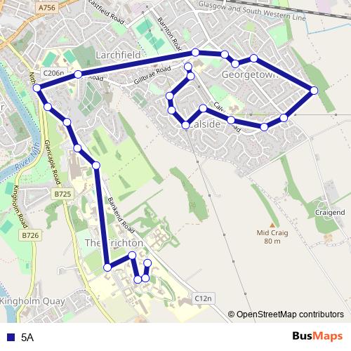 5A bus Line Map