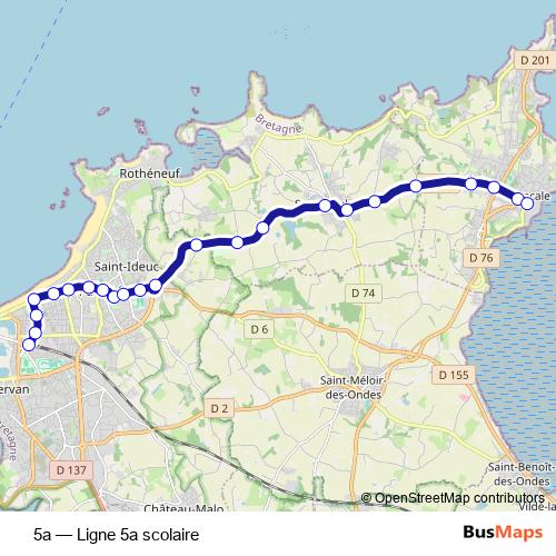 5a bus Line Map