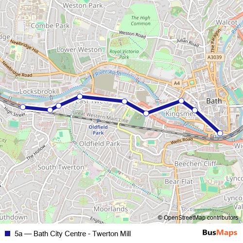 5a bus Line Map