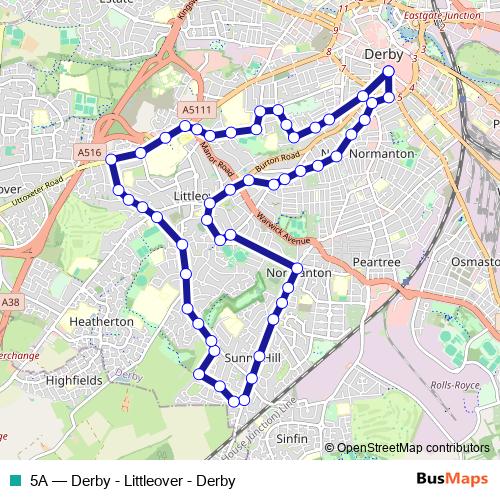 5A bus Line Map
