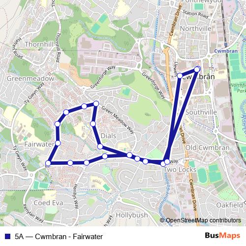 5A bus Line Map