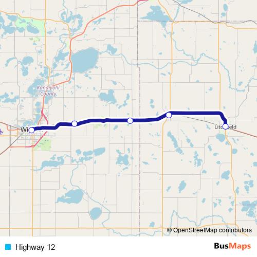 Highway 12 bus Line Map