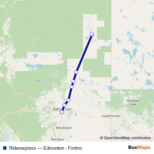 Riderexpress bus Line Map