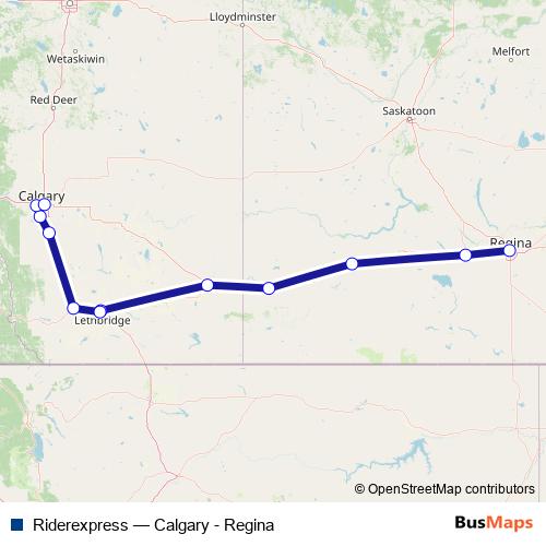 Riderexpress bus Line Map