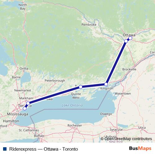 Riderexpress bus Line Map