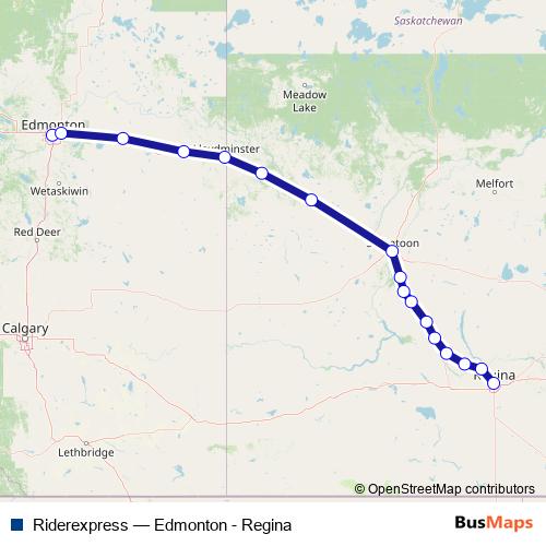 Riderexpress bus Line Map