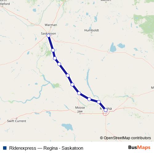 Riderexpress bus Line Map