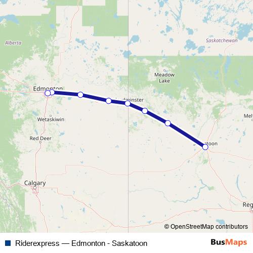 Riderexpress bus Line Map