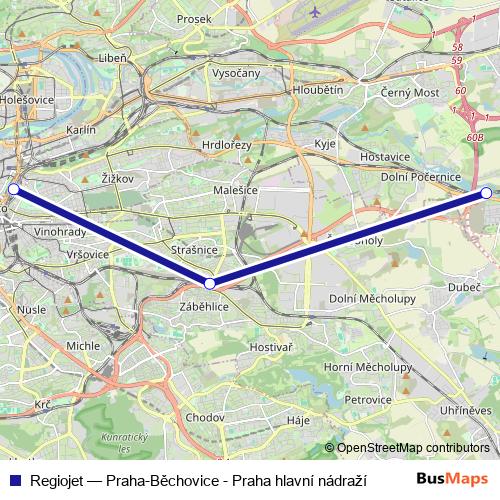 Regiojet rail Line Map