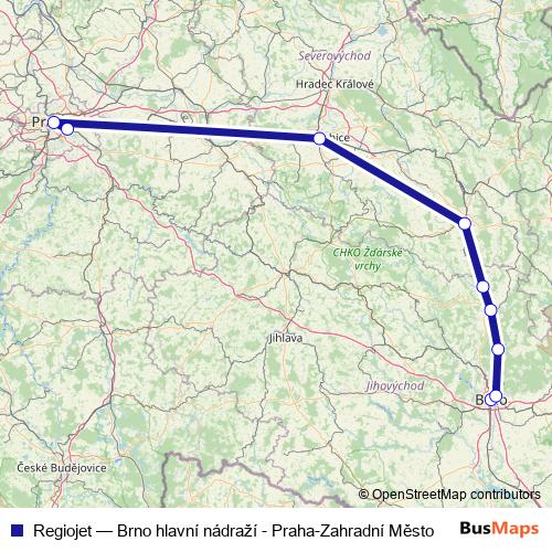 Regiojet rail Line Map