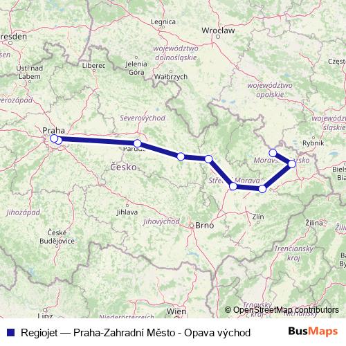 Regiojet rail Line Map