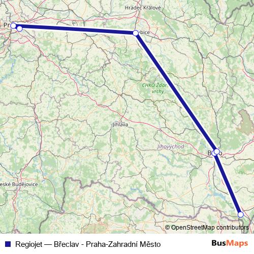 Regiojet rail Line Map