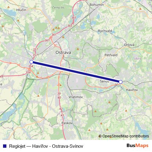 Regiojet rail Line Map