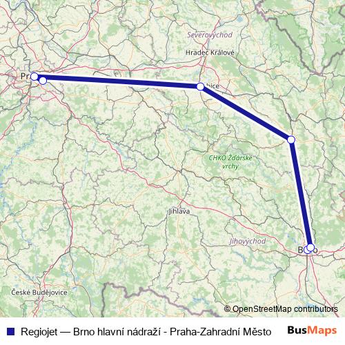 Regiojet rail Line Map