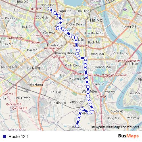 Route 12 1 bus Line Map