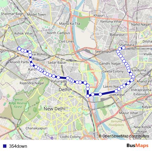 354down bus Line Map