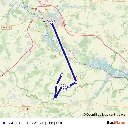 3-4-301 bus Line Map